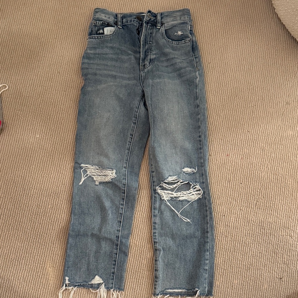 Pistola Distressed Ankle Jeans in Blue